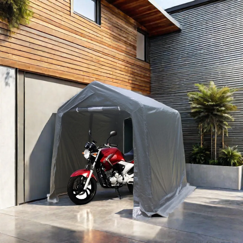 7x12 ft Outdoor Gazebo Portable Storage Shelter Shed with 2 Roll