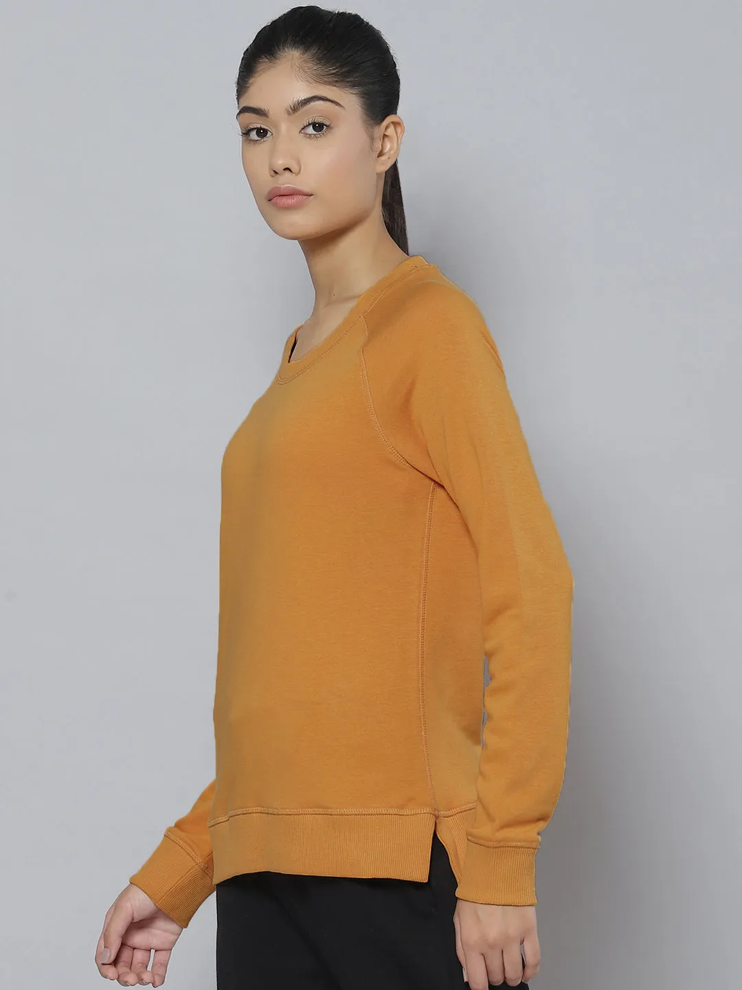 Alcis Women Orange Outdoor Knitted Sweatshirt