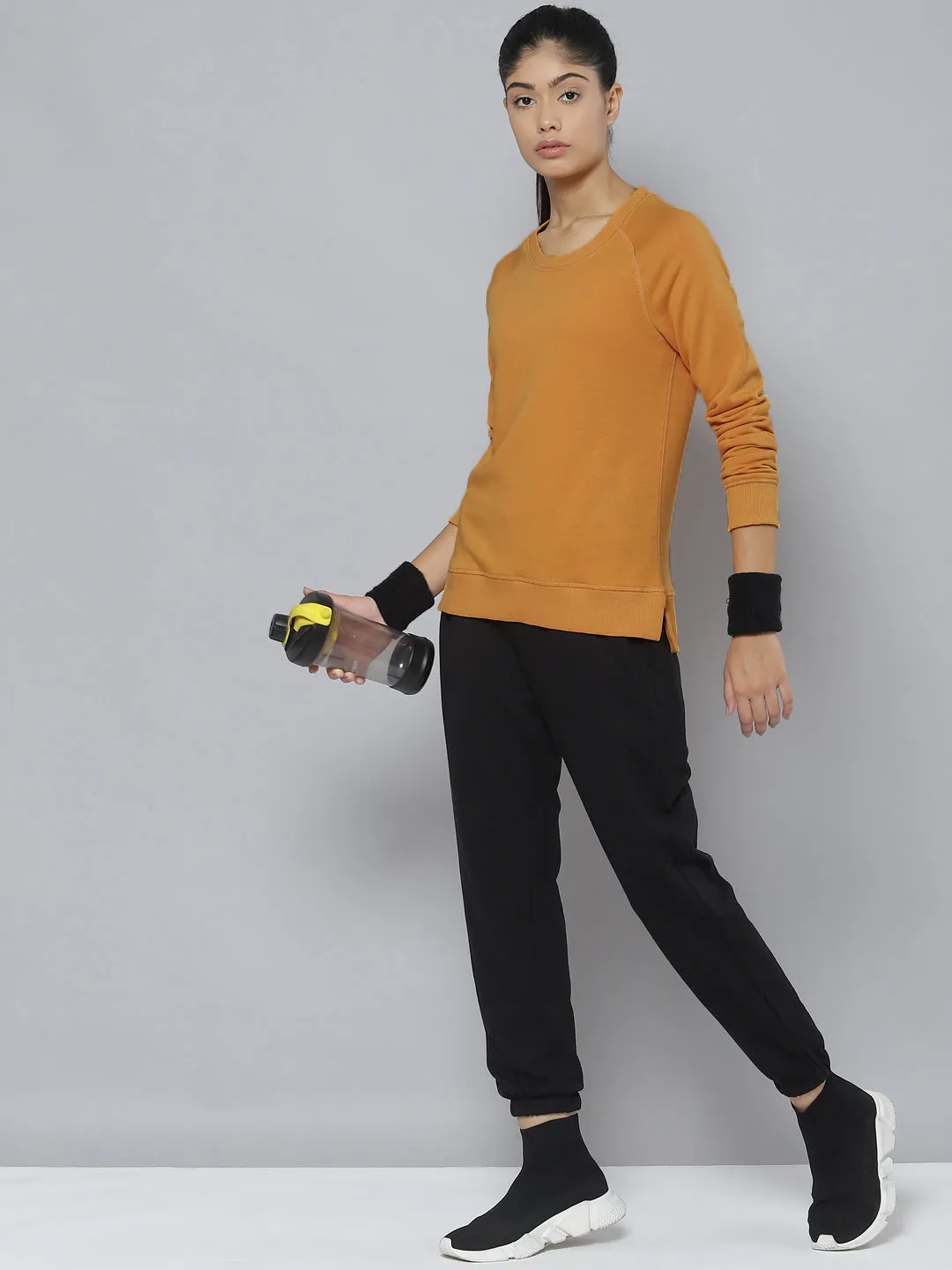 Alcis Women Orange Outdoor Knitted Sweatshirt