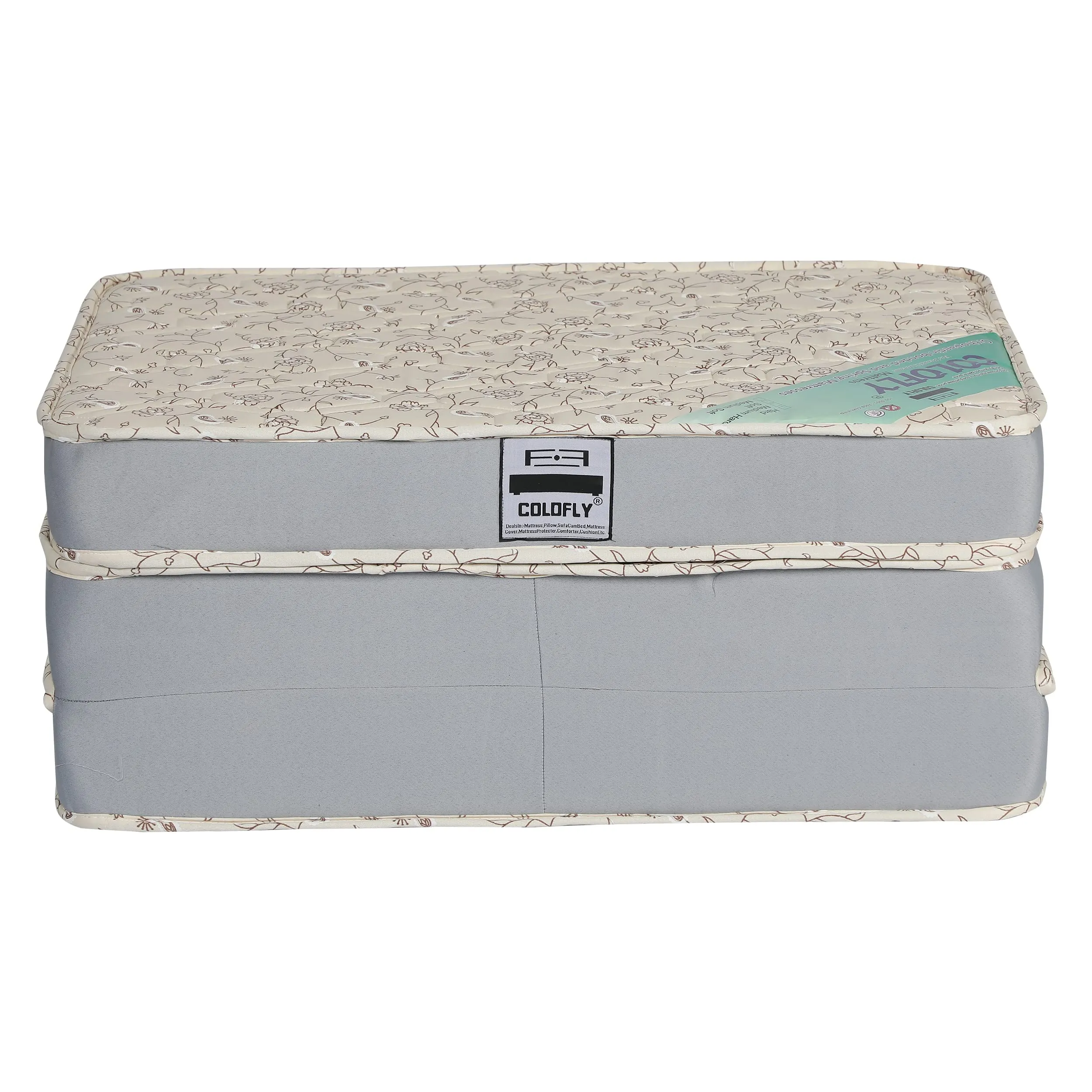 COLOFLY 4 inch Soft Bounce Single High Density PU Foam Foldable Mattress (72x35x4, Yellow & Grey)