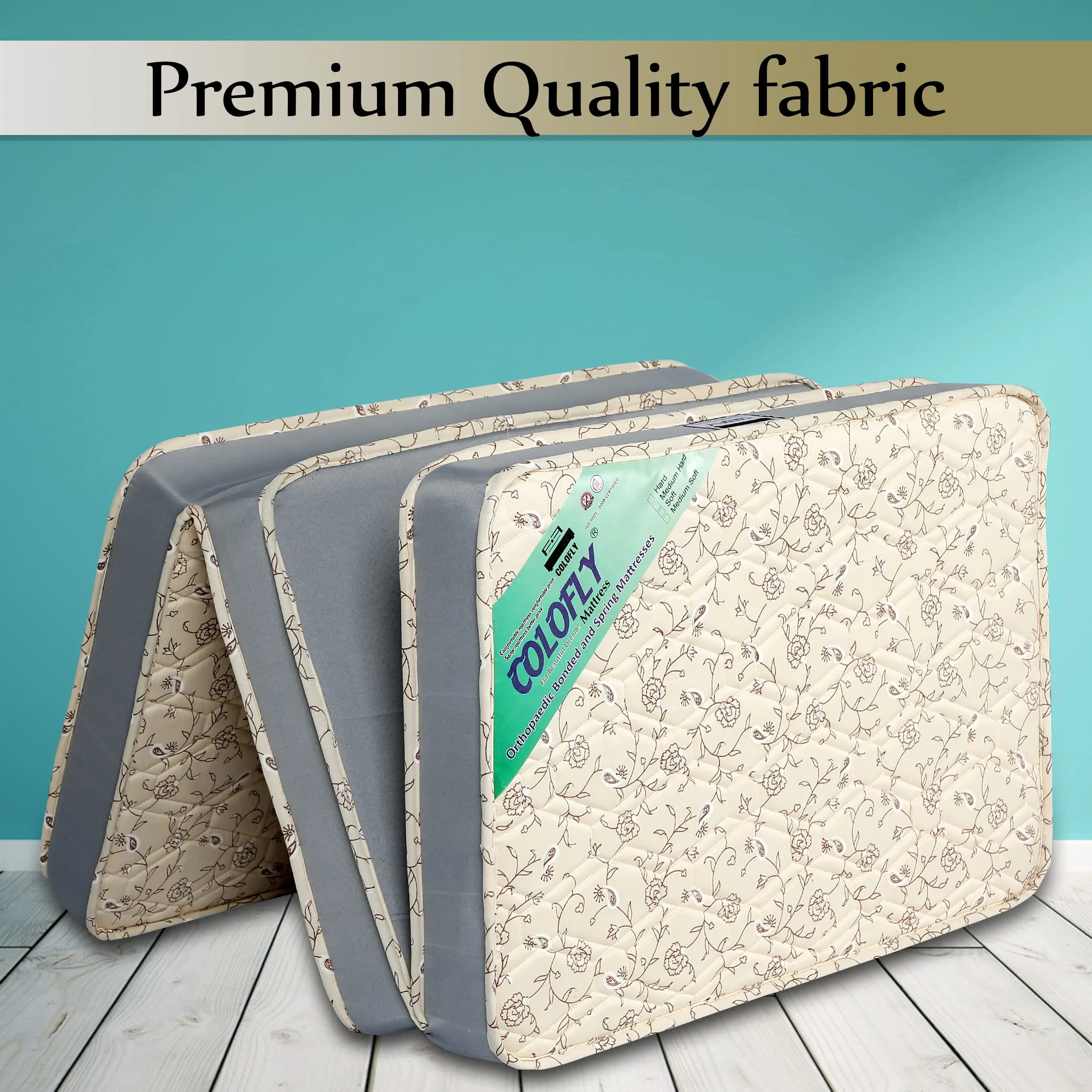 COLOFLY 4 inch Soft Bounce Single High Density PU Foam Foldable Mattress (72x35x4, Yellow & Grey)