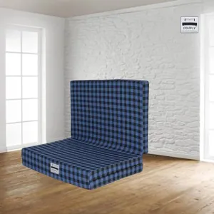 COLOFLY Dual Comfort Reversible | Foldable UHD Foam | Single Bed Mattress | 3 Fold Black-Blue | (72x35x2)