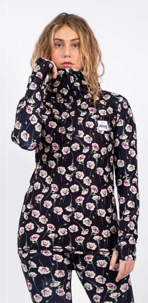 Eivy Zip Hood Base Layer Womens Fallen Roses