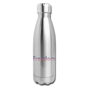Freedom Patriotic Word Art Insulated Stainless Steel Water Bottle