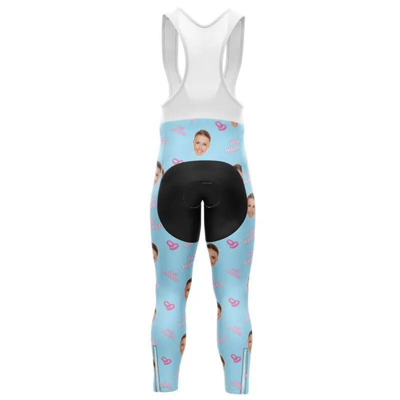 Just Married Custom Face Bib Pants (Blue)