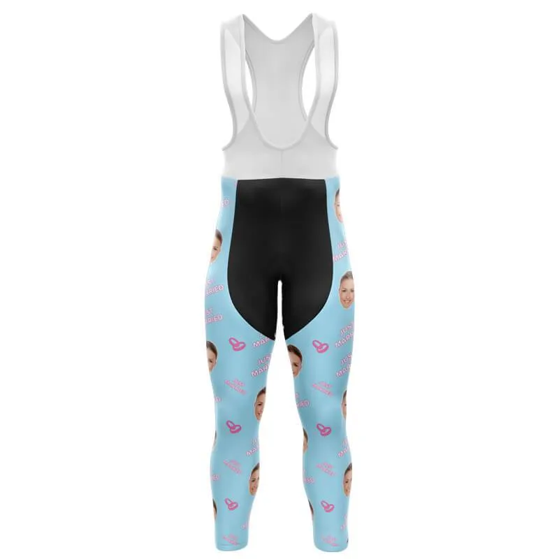 Just Married Custom Face Bib Pants (Blue)