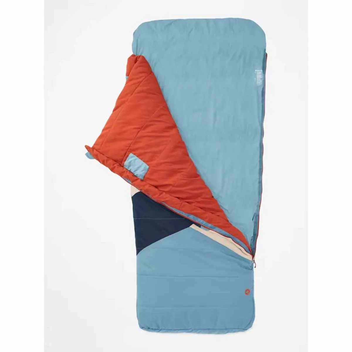Marmot Idlewild 30 Left Zipper Long Sleeping Bag - Cascade Blue/Picante
