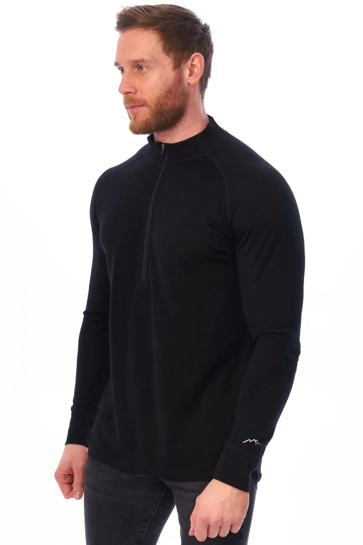 Men's Merino Half Zip Long Sleeve 165 Black