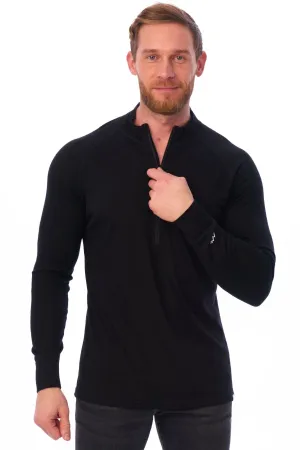 Men's Merino Half Zip Long Sleeve 165 Black
