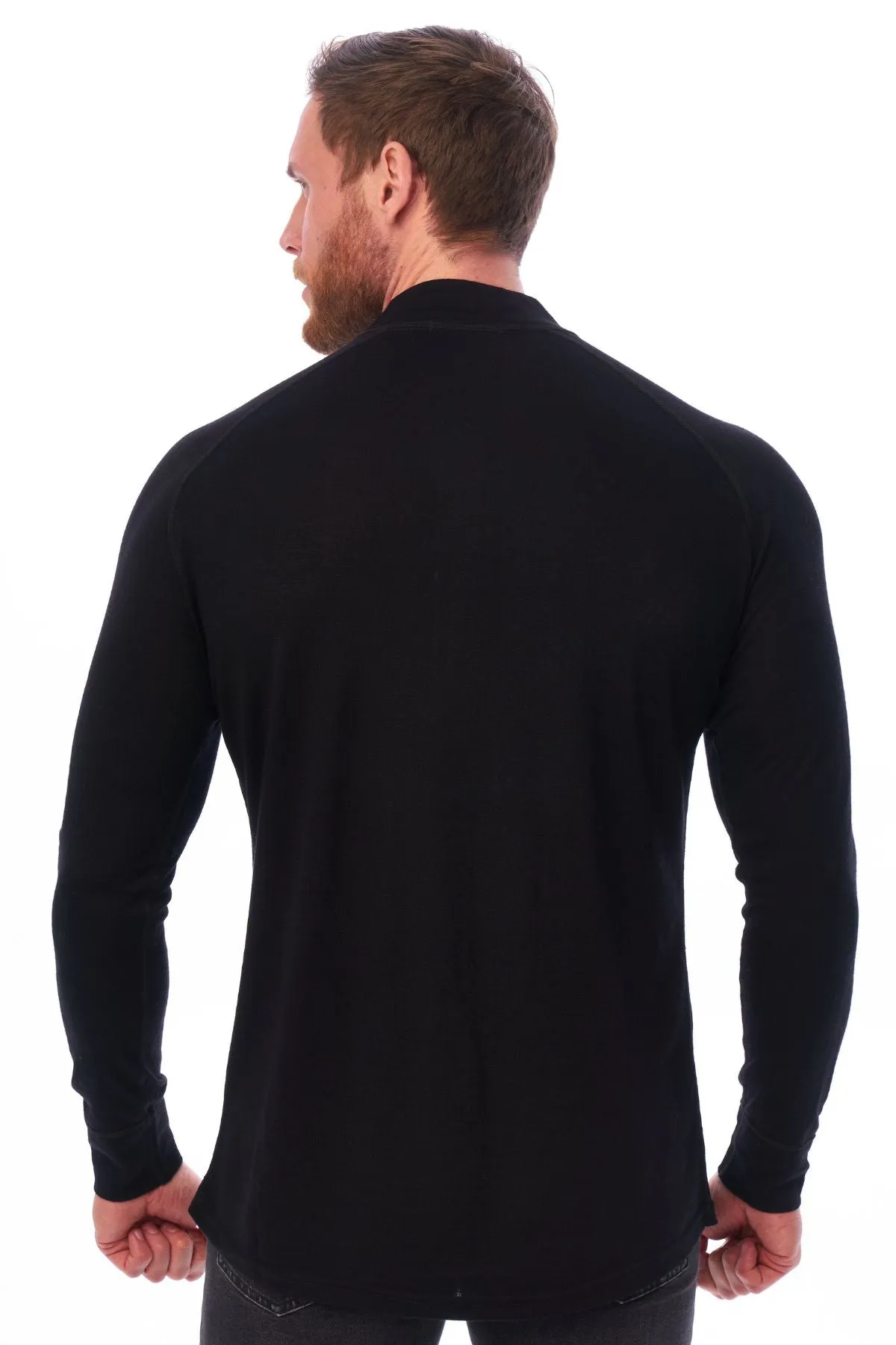 Men's Merino Half Zip Long Sleeve 165 Black