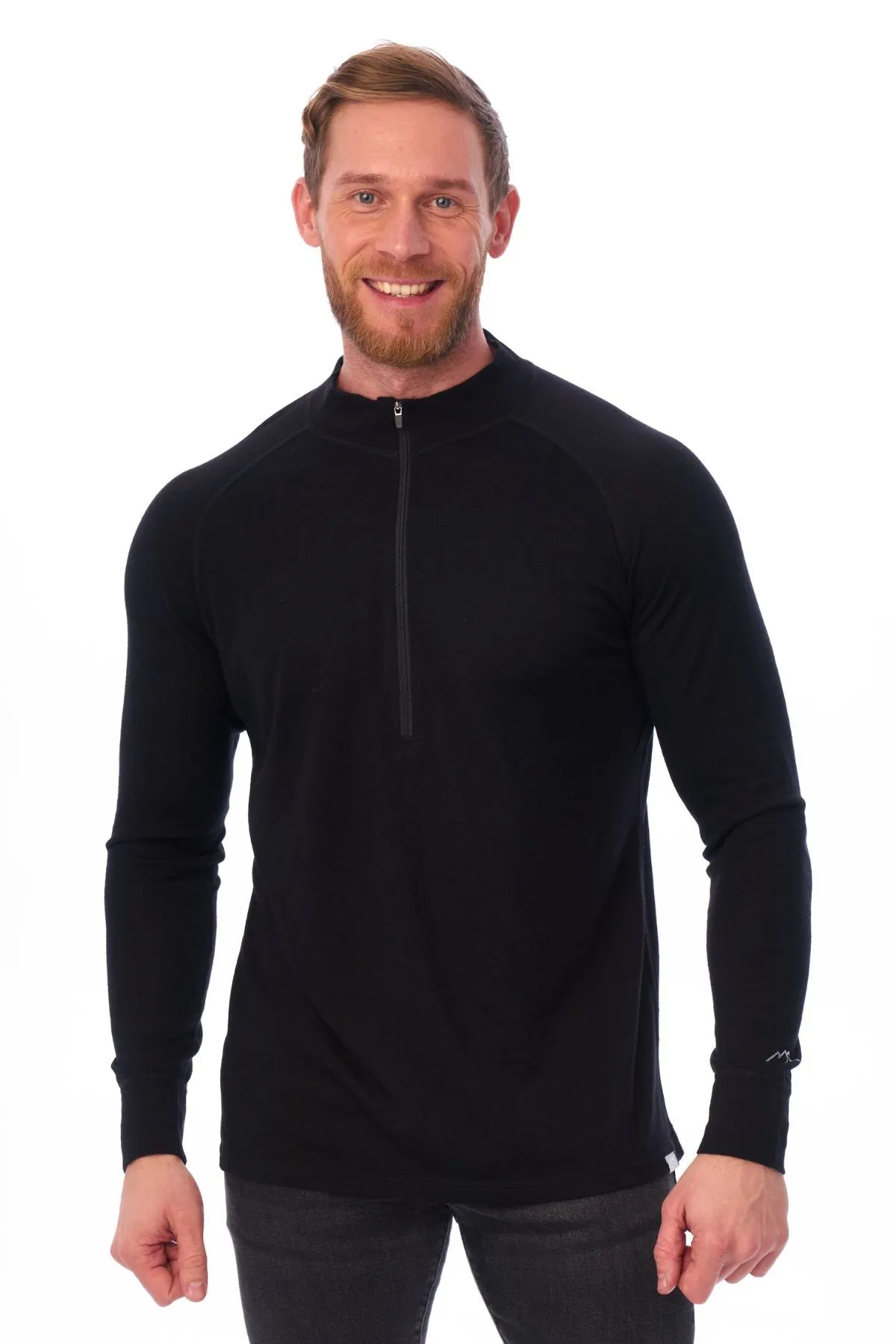 Men's Merino Half Zip Long Sleeve 165 Black