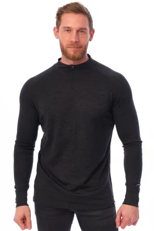 Men's Merino Half Zip Long Sleeve 165 Charcoal Grey