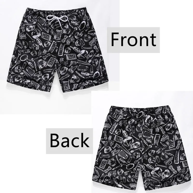 Men's Summer Quick Dry Funny Printing Beach Pants