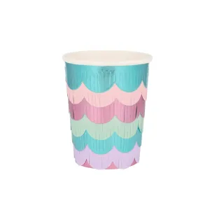 Meri Meri Mermaid Scalloped Fringe Cups (Pack of 8)