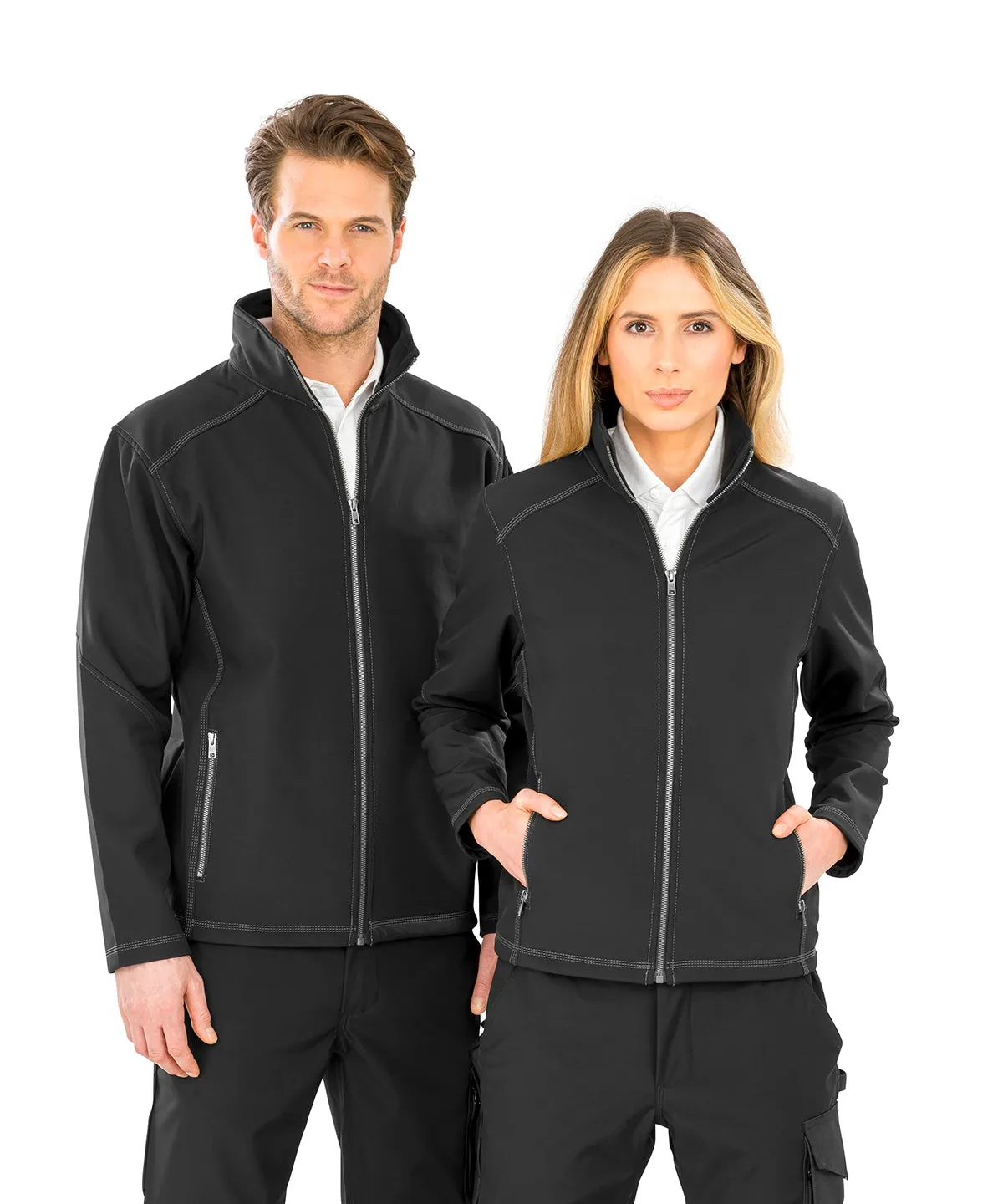 Navy - Women's treble stitch softshell