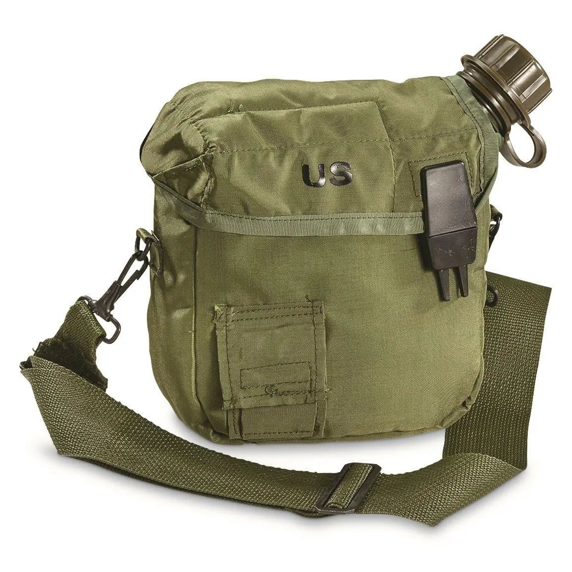 NEW U.S MILITARY ISSUE 2 QUART COLLAPSIBLE CANTEEN   COVER   STRAP NBC LID CAP