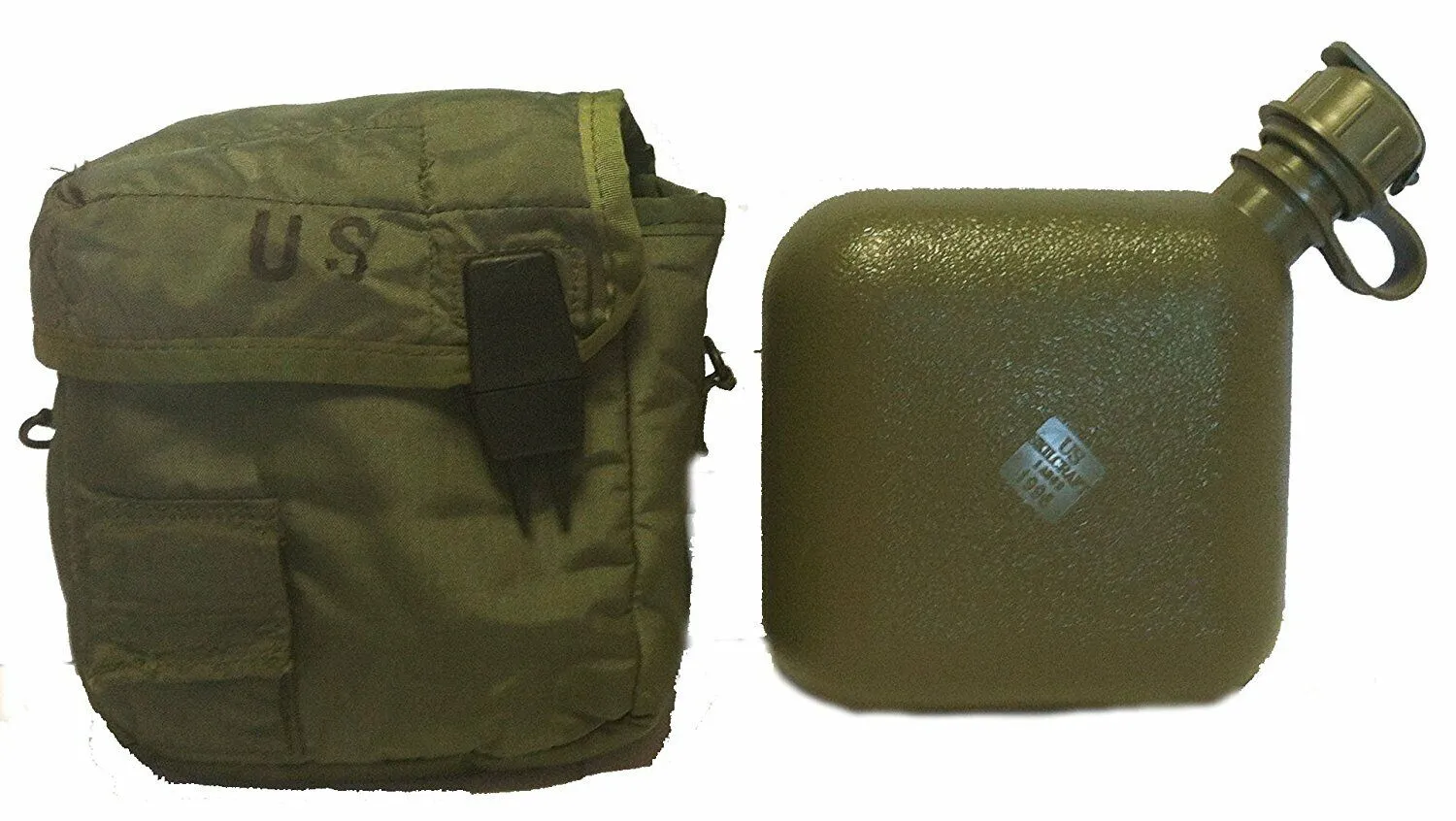 NEW U.S MILITARY ISSUE 2 QUART COLLAPSIBLE CANTEEN   COVER   STRAP NBC LID CAP