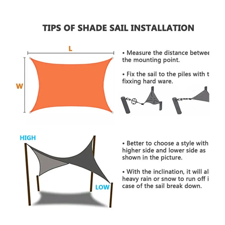 Outdoor Garden Sunshade Sail Waterproof Anti-UV Canopy, Size: 6m x 6m(Orange)