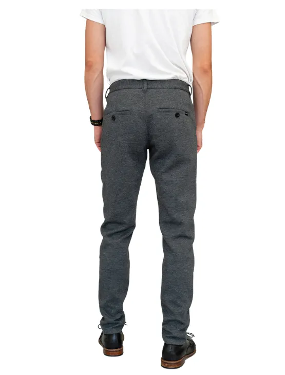 Slim Charcoal Grey Casual Knit Pants