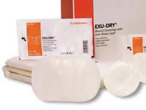 Smith & Nephew 5999009 Exu-Dry Anti-Sheer Absorbent Wound Dressing, Non-Occlusive, Full Absorbency, Non-Adherent Size 23cm x 138cm